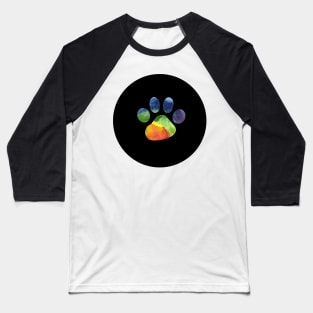 Paw Print - Rainbow Pride Silhouette Baseball T-Shirt